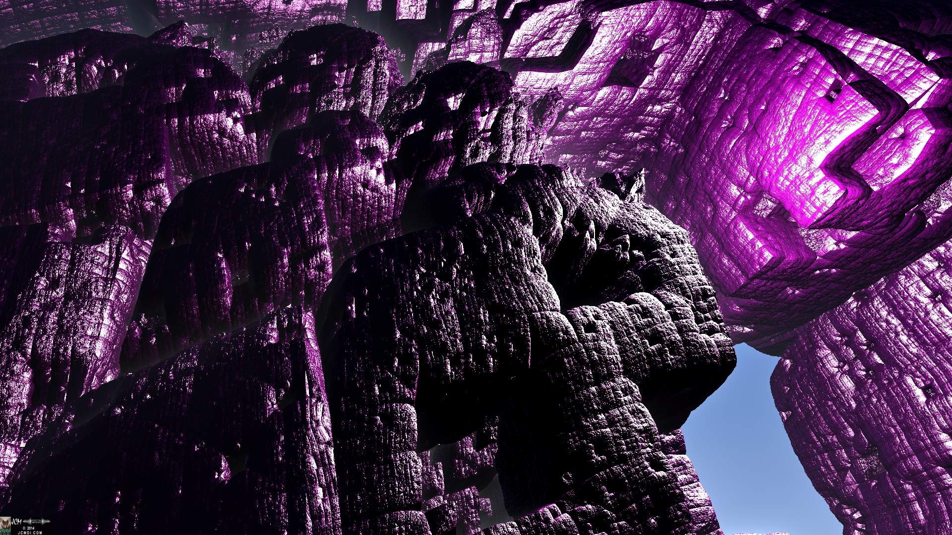 Fractal landscape still image from the JCMDI PurpleBox video